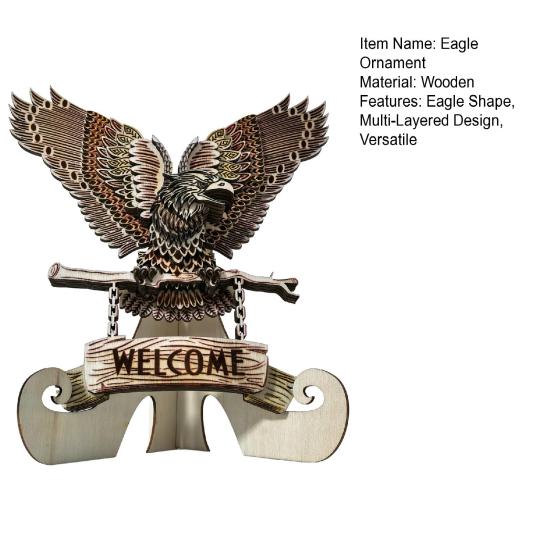 Eagle Wooden Forest Animals Decor Rustic Mountain Wall Rustic Art Decor Multi-Layer Design Home Office Decoration