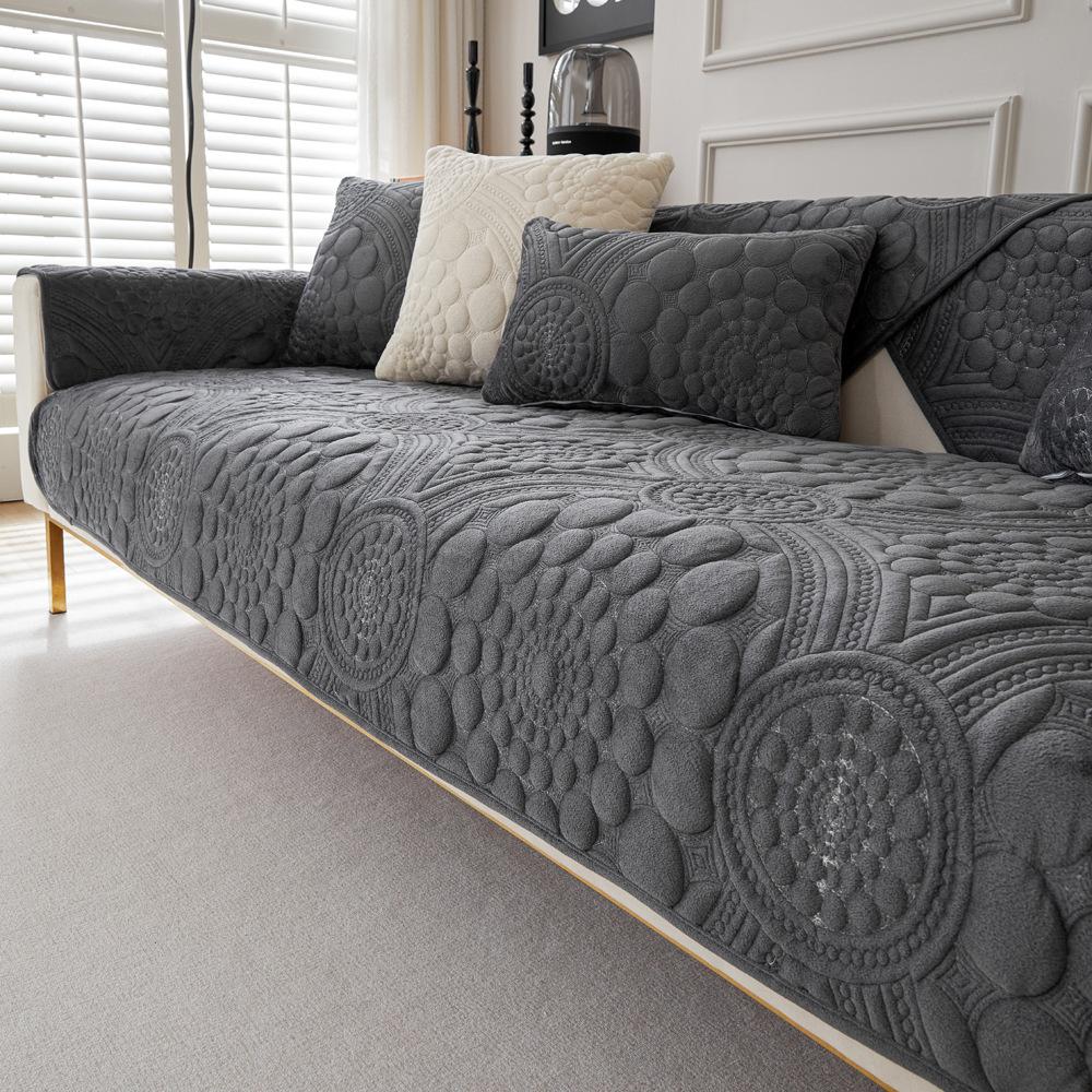 

Утолщенные бархатные чехлы для диванов, нескользящий коврик для дивана, зимние теплые моющиеся чехлы для диванов для гостиной, однотонные мягкие диванные полотенца 70x70cm