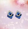 S925 Silver Needle Korean Fashion Square Crystal Earrings for Women