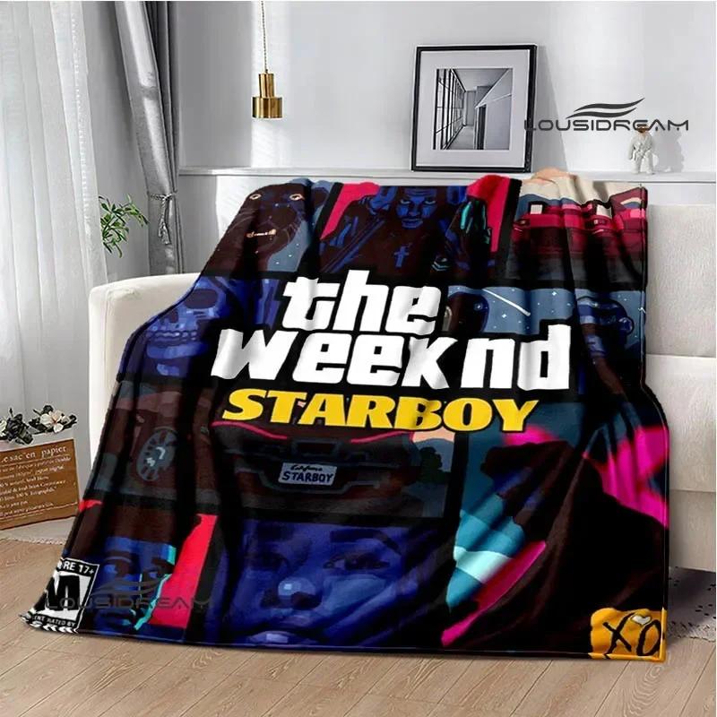 Singer The Weeknd Print Blankets Flange Warm Blanket Soft and Comfortable Home Travel Bed Blanket Picnic Blankets Birthday Gift
