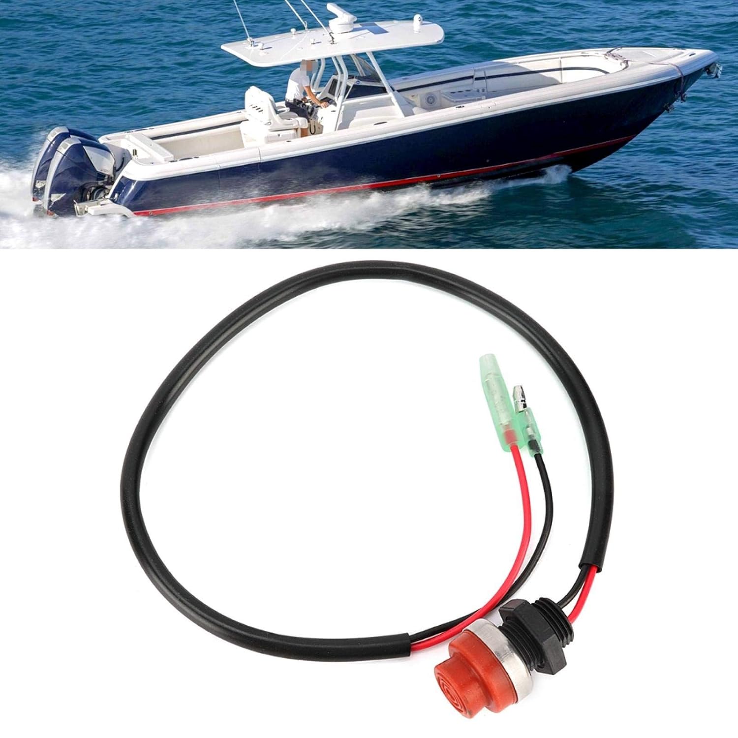 Start Stop Switch,Push Button Switch,Durable Outboard Engine Switch Keyless Push Button Switch for Marine Boat Yatch Outboard Engine