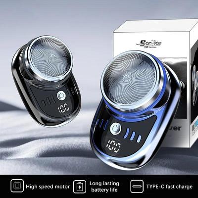 Rechargeable Mini Electric Shaver Digital Display Men's Razor Washable Beard Trimmer Portable Shaving Machine Travel Shaver