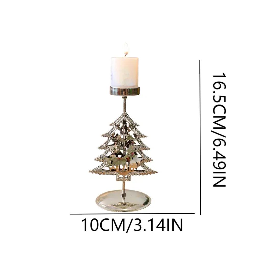 Holiday Tabletop Iron Candle Holder with Snowflake Design Providing Stable Support for Candles up to 2cm Diameter