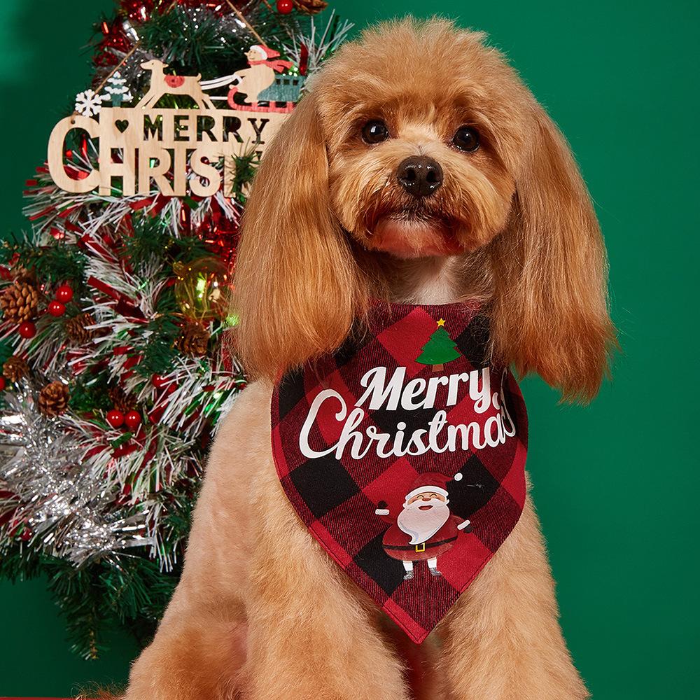 Christmas Theme Cat Dog Bandana Soft & Comfortable Pet Scarf for Pet Costumes Accessories