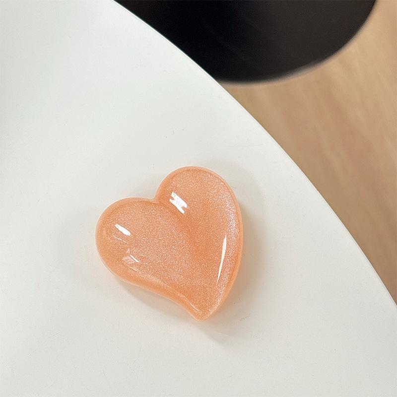 Glitter Solid Color Love Mobile Phone Airbag Bracket Back Sticker Retractable Lazy Support Frame Desktop Women'S Model