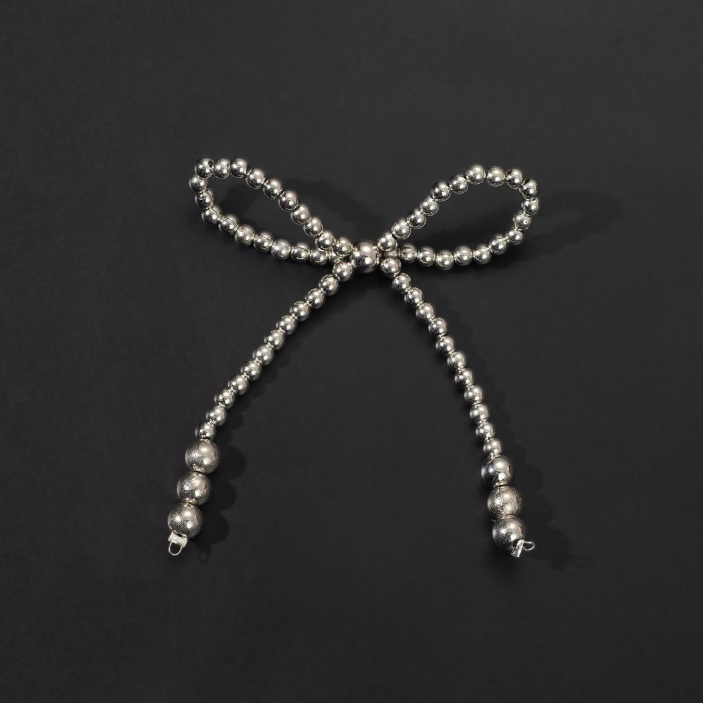 Handcrafted Beaded Bow Pearl Hair Clip & DIY Accessory