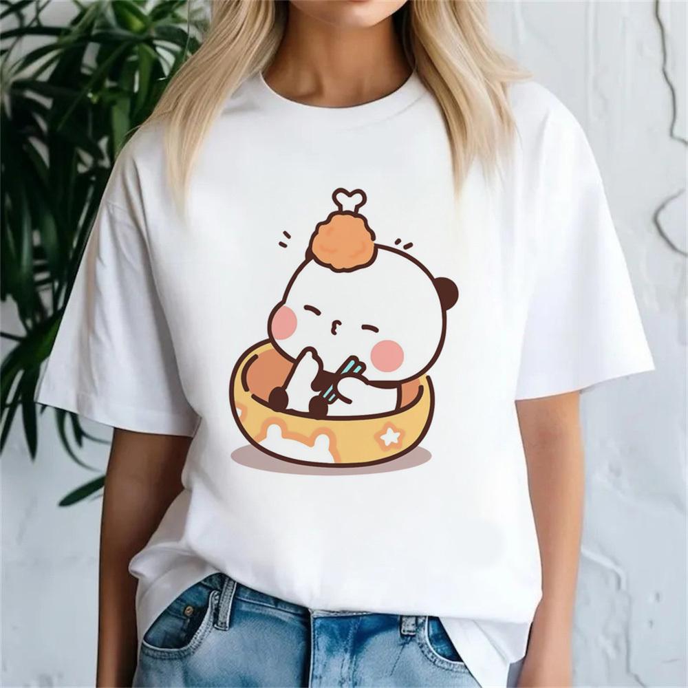Bubu Dudu T-Shirt Damen Atmungsaktiv Pastell Trendig Vintage Buntes T-Shirt Koreanische Kleidung Hip Hop Streetwear Frauen 2000er Punk