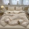 Ins wind bed four-piece spring small fresh quilt cover cartoon washed cotton bed sheet school dormitory bed three-piece set