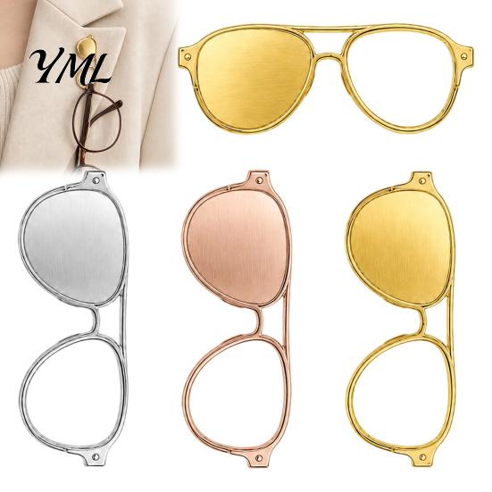 Glasses Hanging Pin Eyeglasses Holder Brooch Pin, Shape Lapel for Men Women, Decorative Clothes Decoration Accessories Suit Dress Shirt Collar