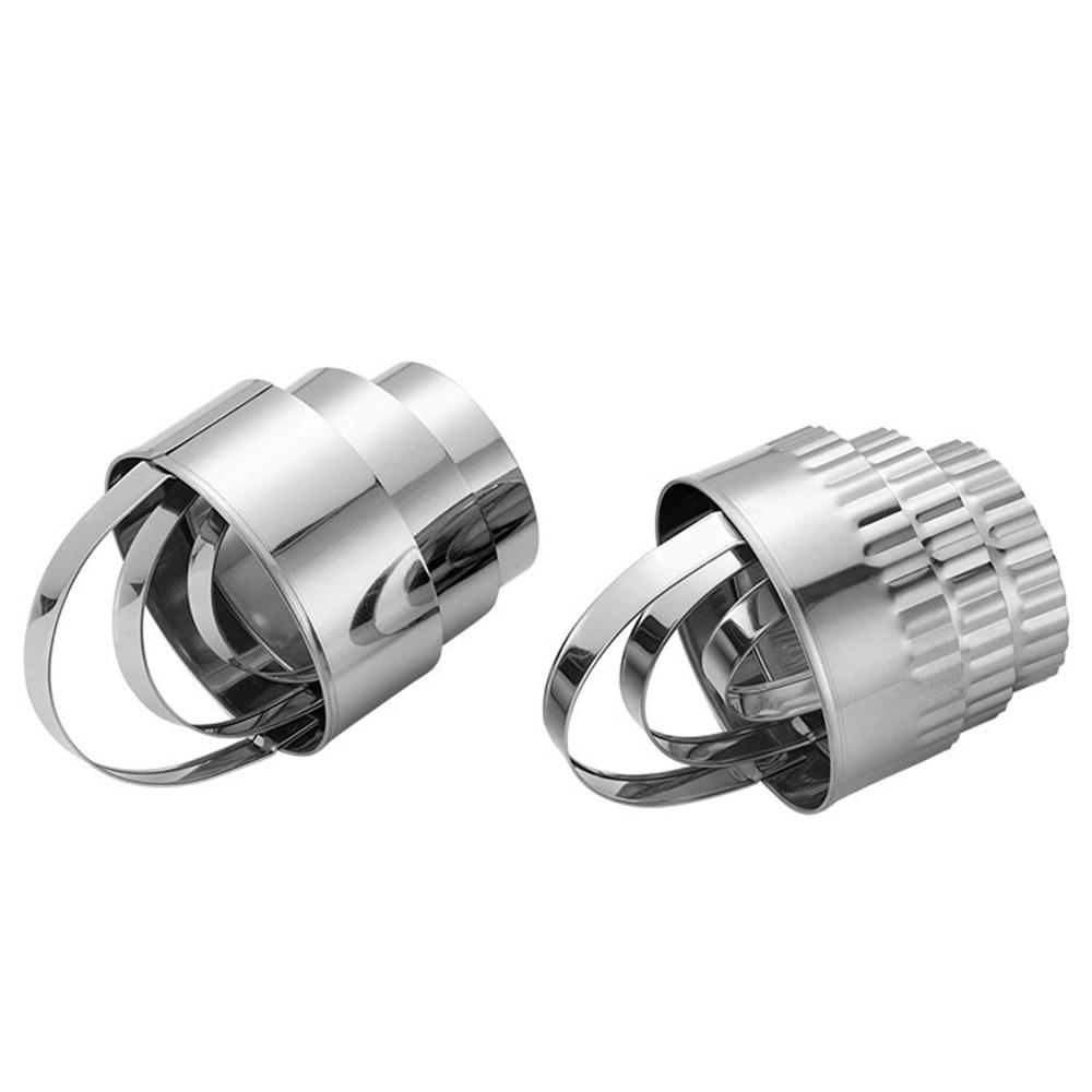 Nerezová ocel Nepřilnavá forma na sušenky Pečicí příslušenství Sada kulatých vykrajovátek na sušenky s rukojetí Kuchyňské nářadí 3 ks