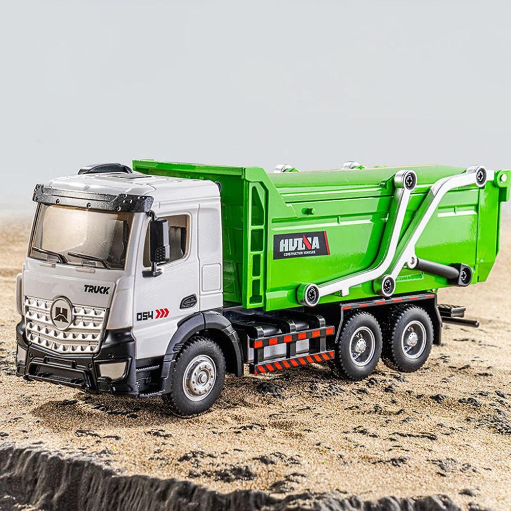 Huina Modello Veicoli da Ingegneria Statici in Lega Semi-Metallo Scala 1/50 Diecast Camion Miscelatori per Miniera Camion Ribaltabile Giocattoli per Bambini per Ragazzo Regali di Natale