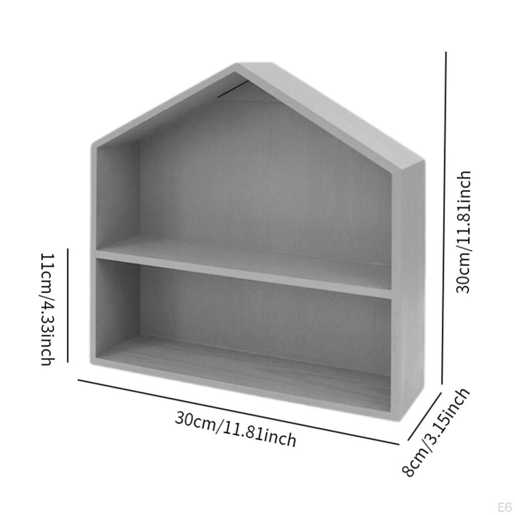 Shadow Box Display Shelf Figure Holder 2 Layer Accessories Rustic Multifunctional Wall Storage Rack