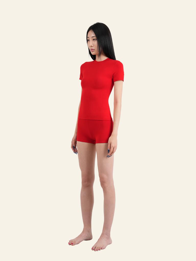 Deoineoseu Tight Basic T-Shirt (Red)