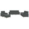 Vidaxl 4-Piece Lounge Set, Fabric Upholstered, Dark Grey