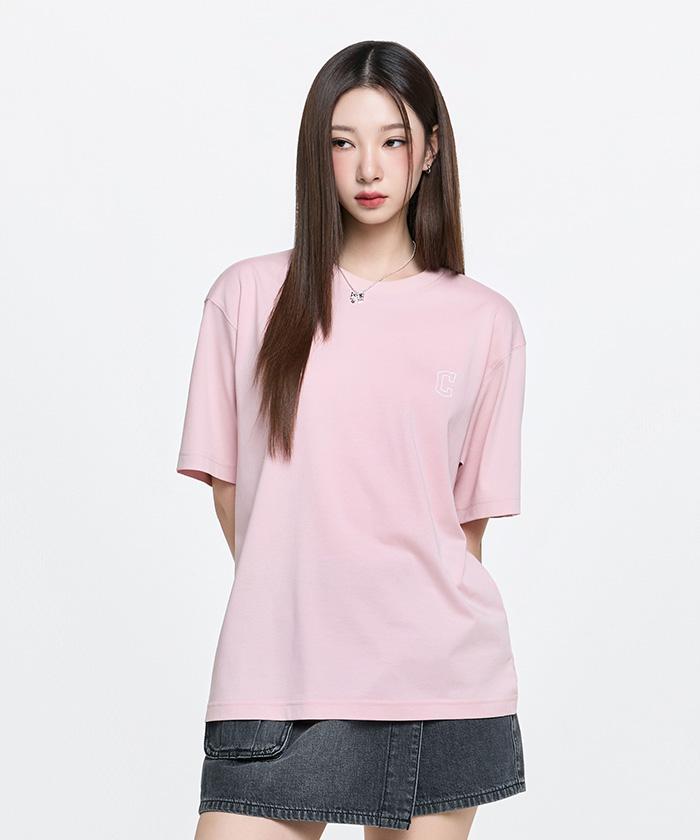 Emelbi Basic Lightweight Oversized Short Sleeve T-Shirt Cle (L.Pink)