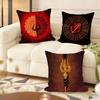 The Shiva Trident Cushion Cover Soft Short Plush Pillow Cover Smooth Cozy Texture Aesthetic Cushion Case Home Decor