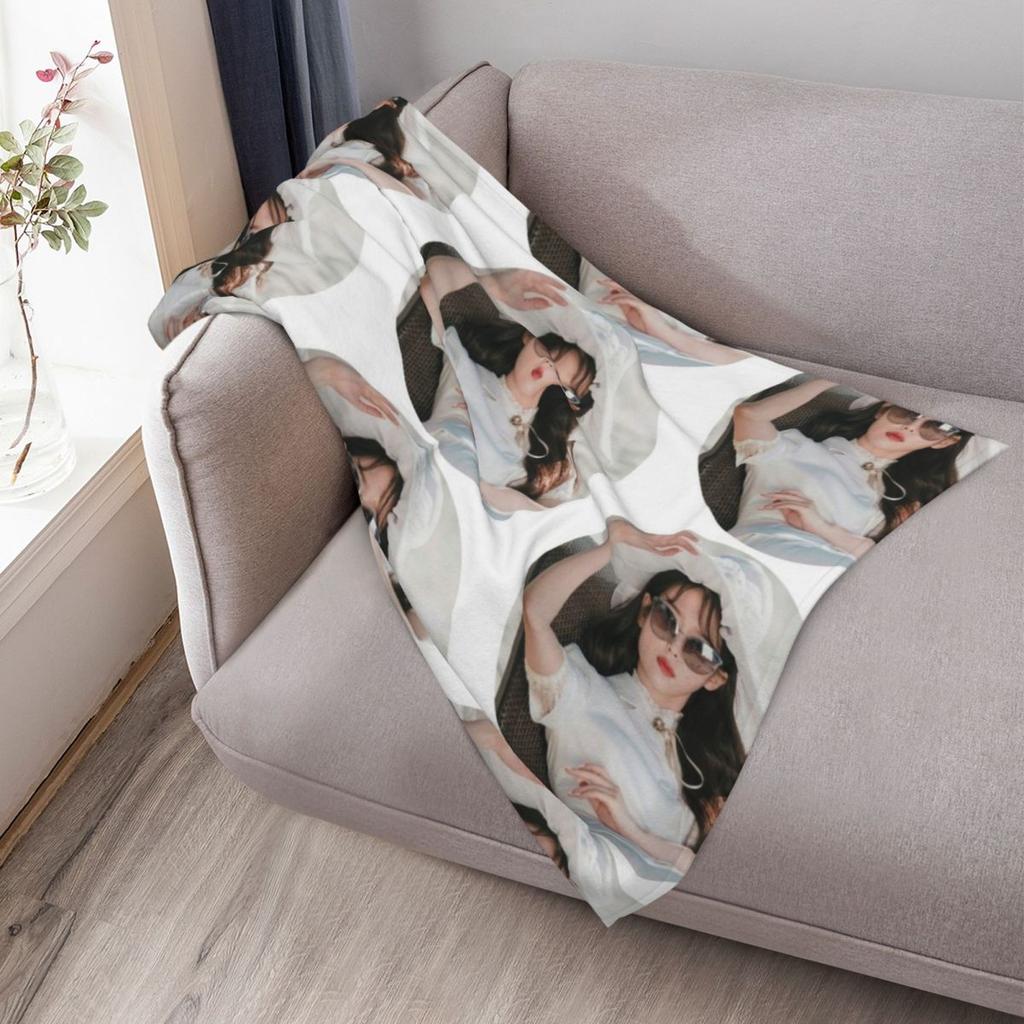 Jang Man-Wol Throw Blanket Bed Plaid Hair Cute Plaid Soft Sofa Quilt Decorative Sofas Blankets
