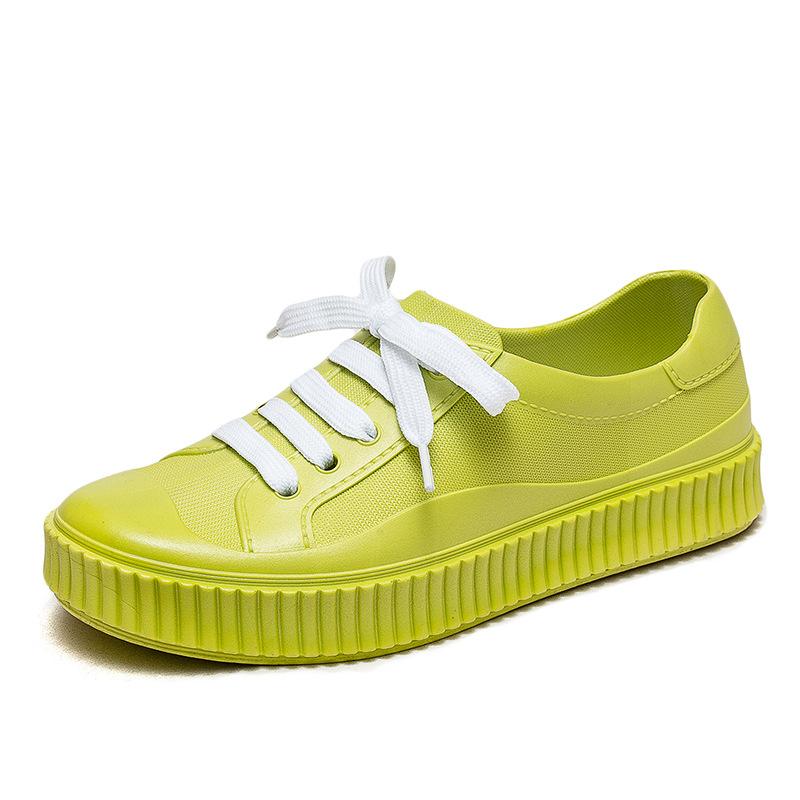 Rain shoes women wear fashionable new short tube candy color waterproof shoes female students non-slip soft-soled nurse little white shoes