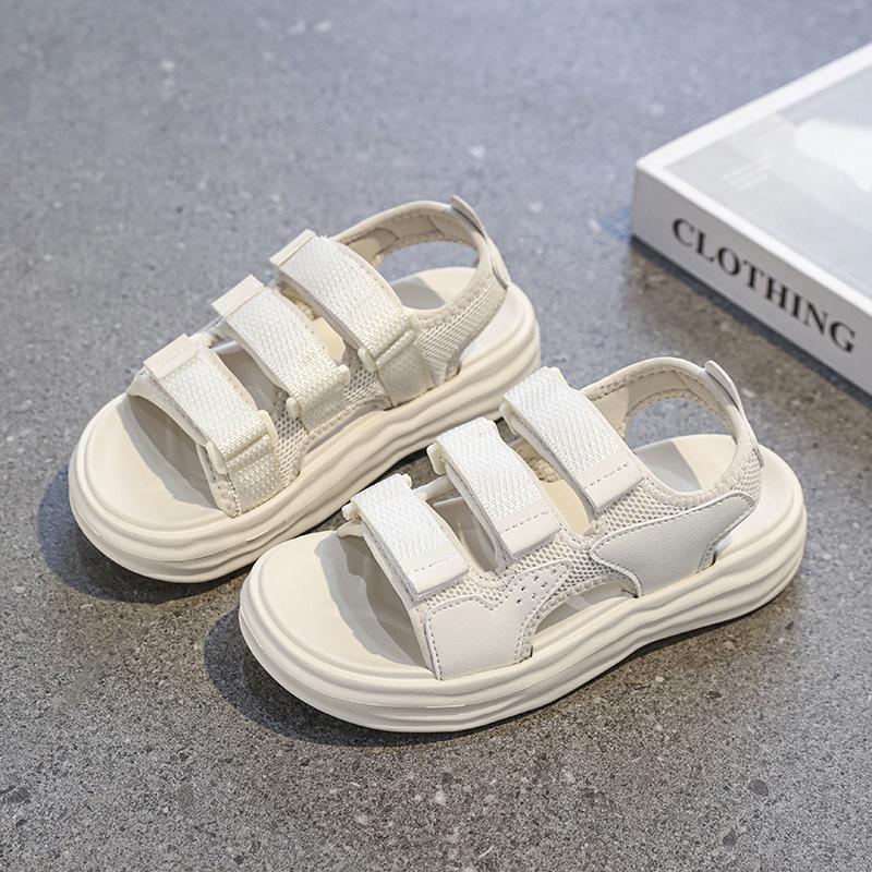 Children's Sandals 2025 New Summer Super Soft Korean Version Sports Sandals Student Velcro Dad Open-toed Beach Shoes
