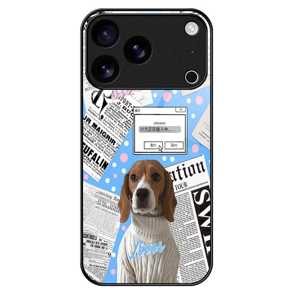For iPhone 17 Pro Max Case TPU PC Tempered Glass Pattern Printing Anti Drop Phone Back Cover