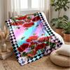Purple Crystal Roses Theme Blanket Lightweight Warm Flannel Blanket Decorative Throw Blanket for Home Decoration