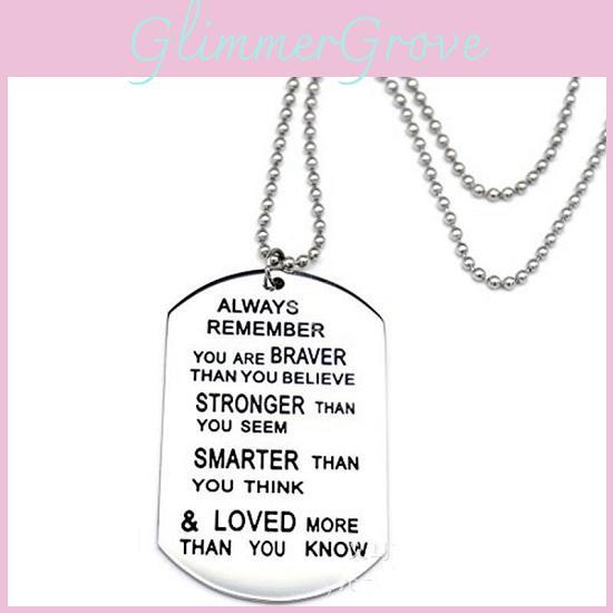Premium Quality Friendship Necklace Stainless Steel Lettering Always Remember