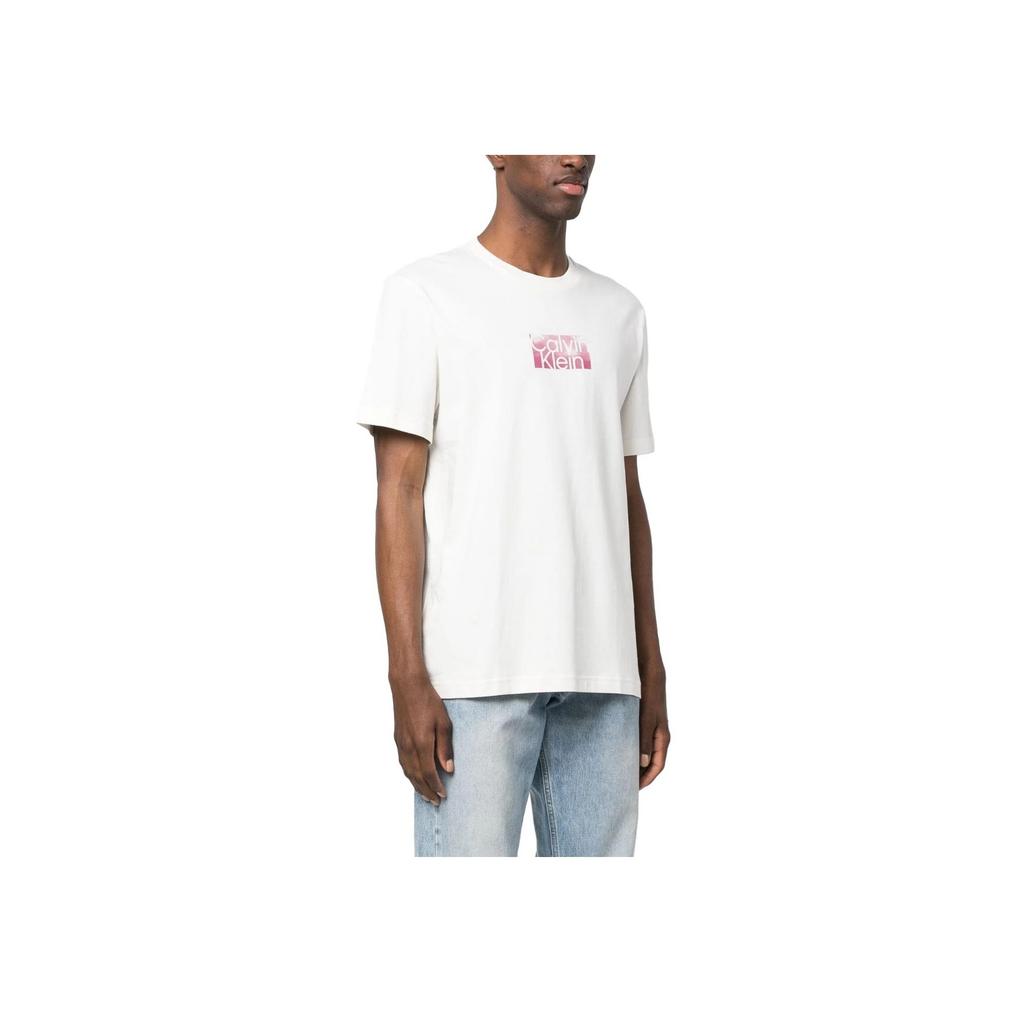 Calvin Klein Loose Casual Letter Print Short Sleeve T-Shirt Men Tops White K10K111-119