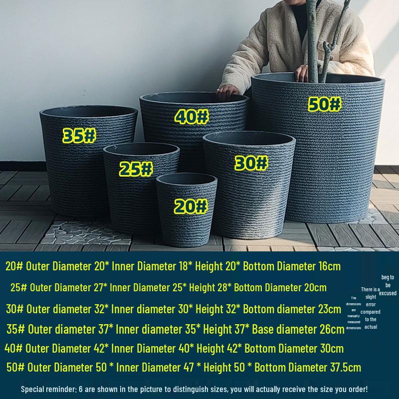 Extra-Large Thickened Plastic Flower Pot for Indoor Trees