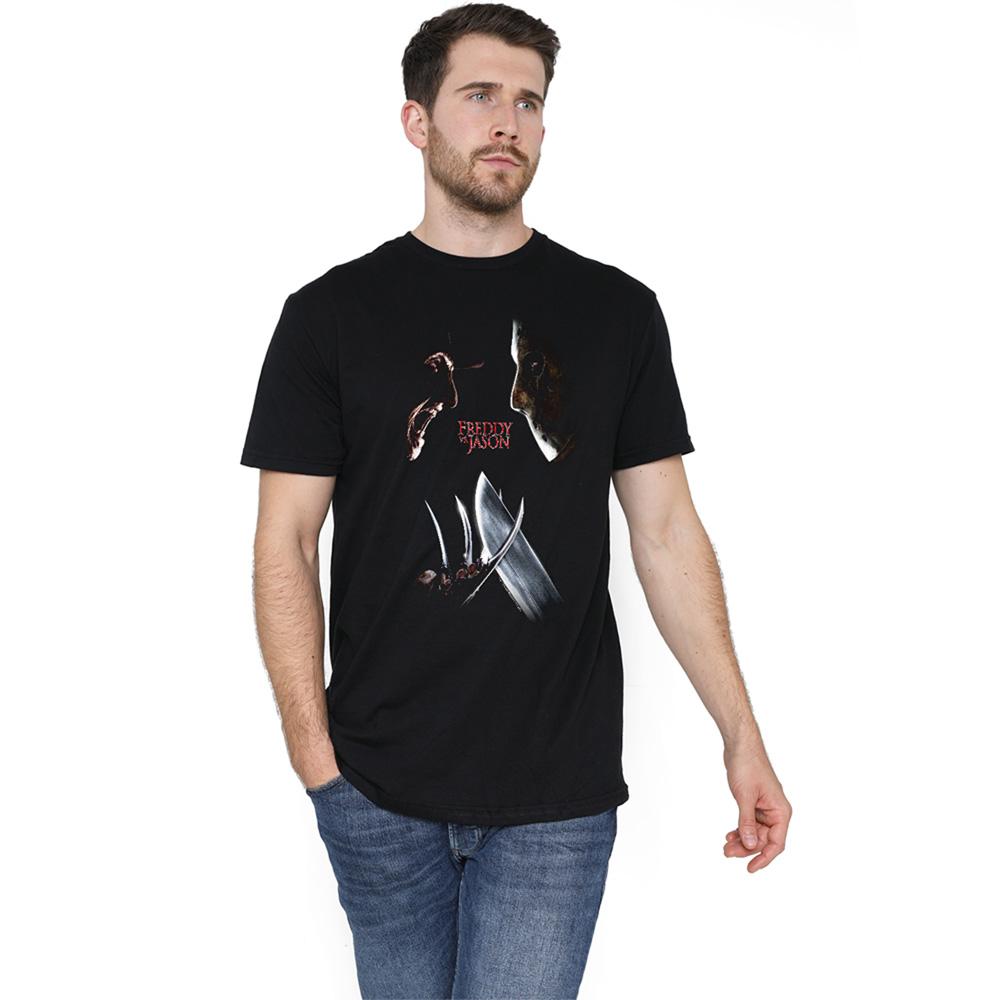 Freddy Vs Jason Unisex Adult Face Off Poster T-Shirt
