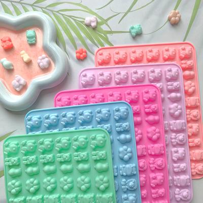 1pc Creative Lion Animal Bear Candy Chocolate Silicone Mold DIY Pudding Biscuit Cake Baking Mold 60 Chambers