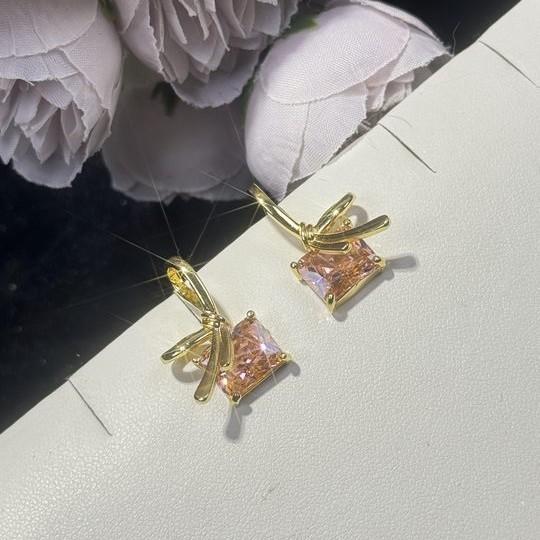 New square earrings simple personalized earrings fashion texture light luxury earrings circle versatile earrings ear jewelry
