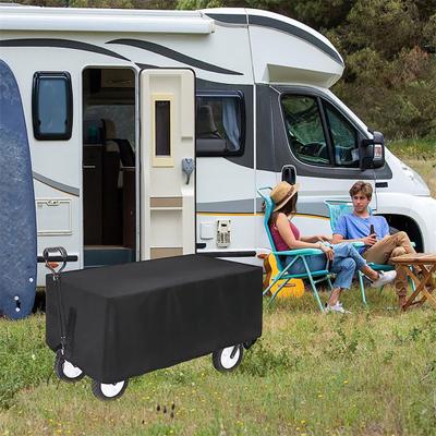 Wagon Cart Sun Shade Waterproof Oxford Cloth Windproof Drawstring Fastener Tape Foldable Four-wheeled Camping Cart Dust UV Protection Cover