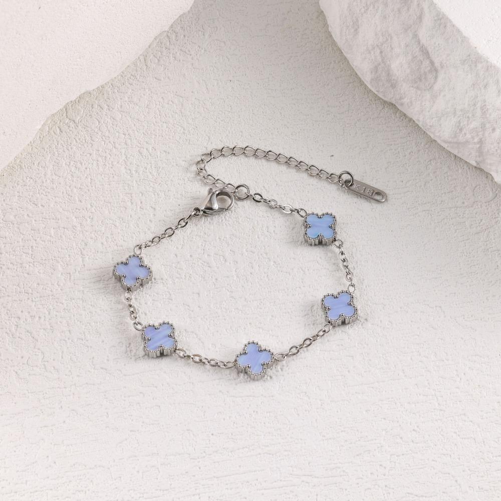 Bracciale Mini Quadrifoglio Madreperla 9mm Lussuoso e di Alta Gamma per Donna Resistente al Colore