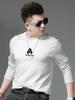 European-Style Round Neck Long-Sleeve T-Shirt for Men, 2025 Autumn New Fashion Brand Printed Tee, Men's Base Shirt, Casual Top