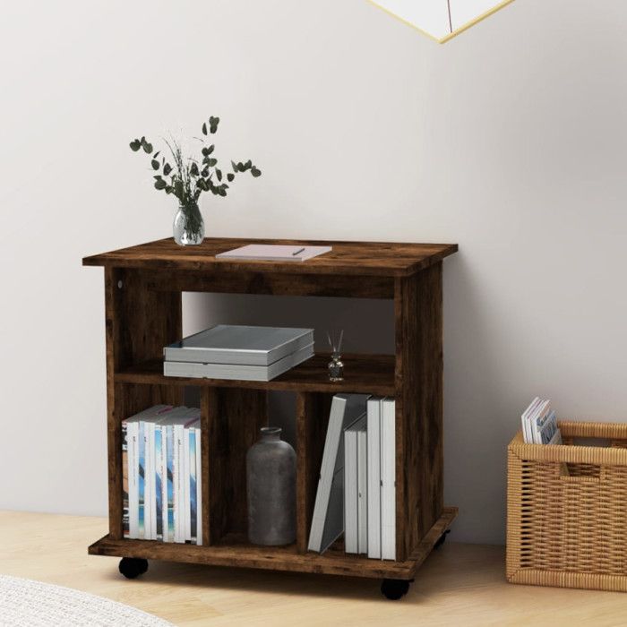 VidaXL Armoire roulante Chêne fumé 60x45x60 cm Bois d'ingénierie 826354