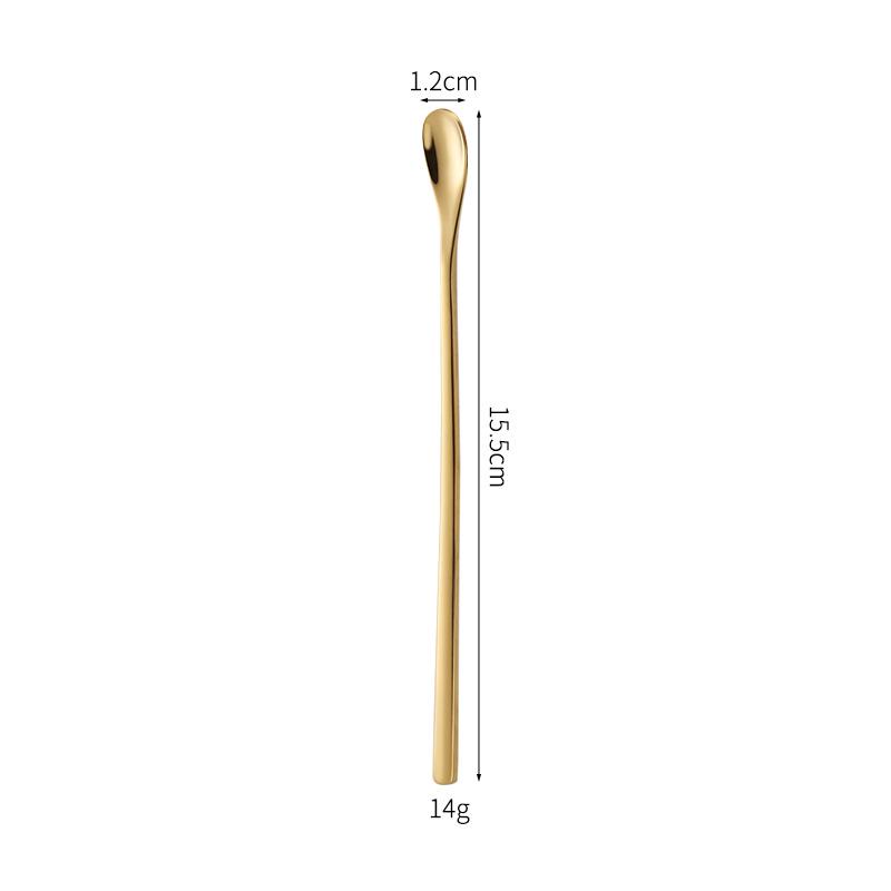 Korean Gold Stainless Steel Multi-Purpose Small Spoon for Coffee, Tea, and More
