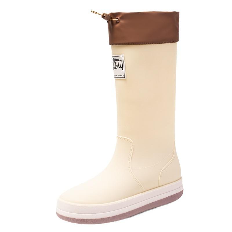 Rain Shoes Women's Fashion Outer Wear Soft-soled Waterproof Shoes New Rubber Shoes Non-slip High Rain Boots Women's Outdoor Camping