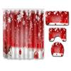 Christmas Shower Curtain Floor Mat Combination Four-Piece Set Bathroom Toilet Carpet Shower Room Mat Foot Mat