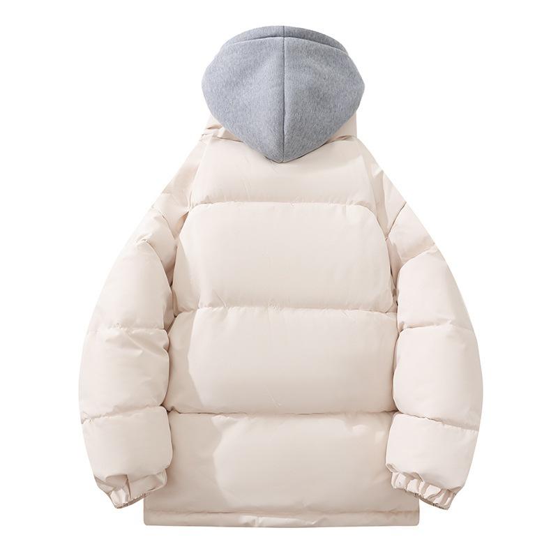 Fake two-piece down padded jacket women's winter thickened loose padded jacket new sweater hooded padded jacket trendy
