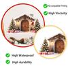 Holiday Party Supplies Snow House Wall Sticker for Christmas, Waterproof Stone Winter Decoration Decal, Removable Mural Living Room Bedroom Decals