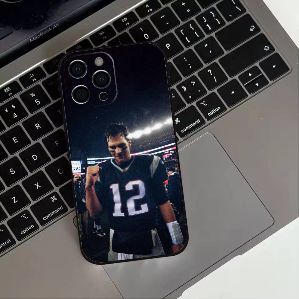 

American Football Tom Brady Phone Case For iPhone 17,16,15,14,13,12,11 Plus,Pro Max,XS,Soft Silicone Black Cover iPhone17