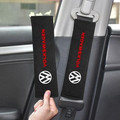 For Volkswagen Suede Car Seat Belt Shoulder Cover Breathable Protection Safety SeatBelt Pad For Volkswagen VW RLine Golf Amarok