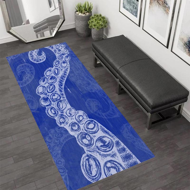 

Watercolor Jellyfish Long Runner Rug Collection Non Slip Wear Resistant Soft Washable Hallway Kitchen Laundry Room Decor Rug 40X120CM