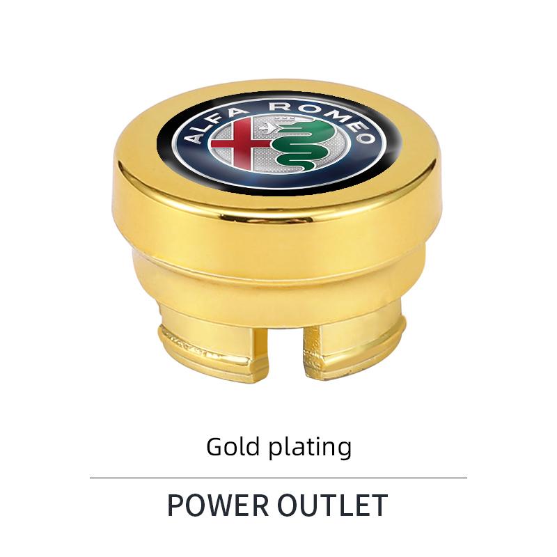2026 Hot Sticker Car Cigarette Lighter Cap Auto Lighter Dust Proof Cover Accessories For Alfa Romeo 4C 159 166 Spider Giulia Giu