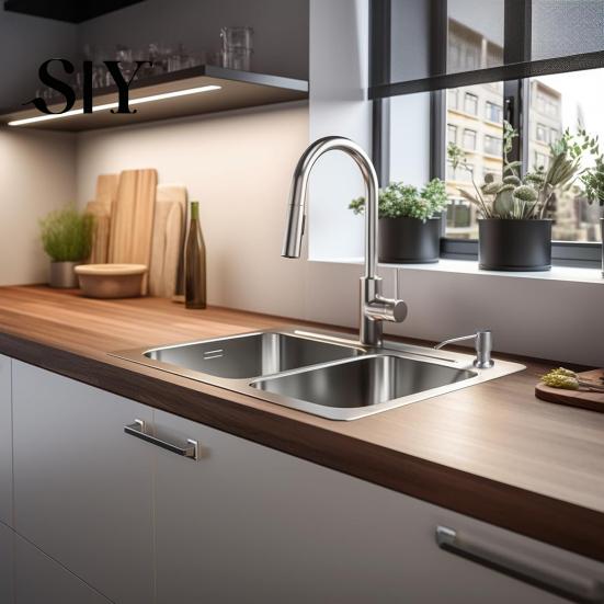 Press Type Soap Dispenser Stainless Steel Sink with 100CM Extension Tube Kitchen Corrosion-resistant Countertop Built-in Dishwashing Liquid Dispensing