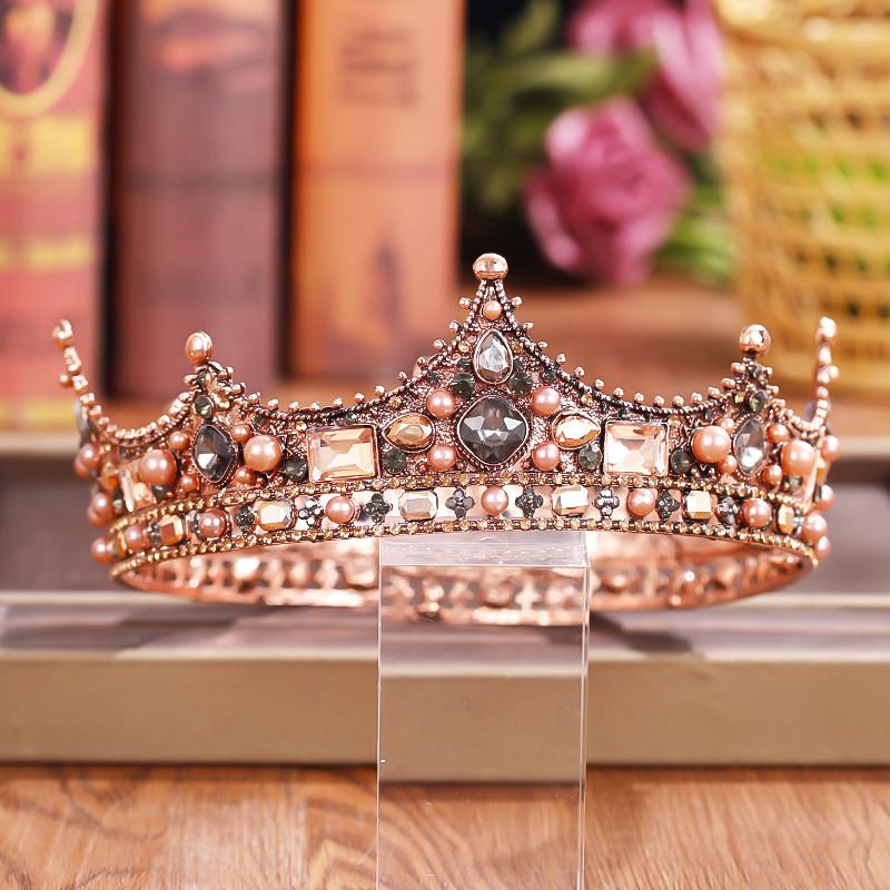 Crystal Rhinestone Round Crown Tiara Hair Jewelry Wedding Hair Accessories Bridal Hair Jewelry Queen Party Crown and Tiaras Gift