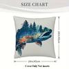 1Pc Short Plush Decorative Pillowcase, Trout Print Single-Sided, 18X 18 Inches For Sofa, Living Room Bedroom Office Home Dcor (