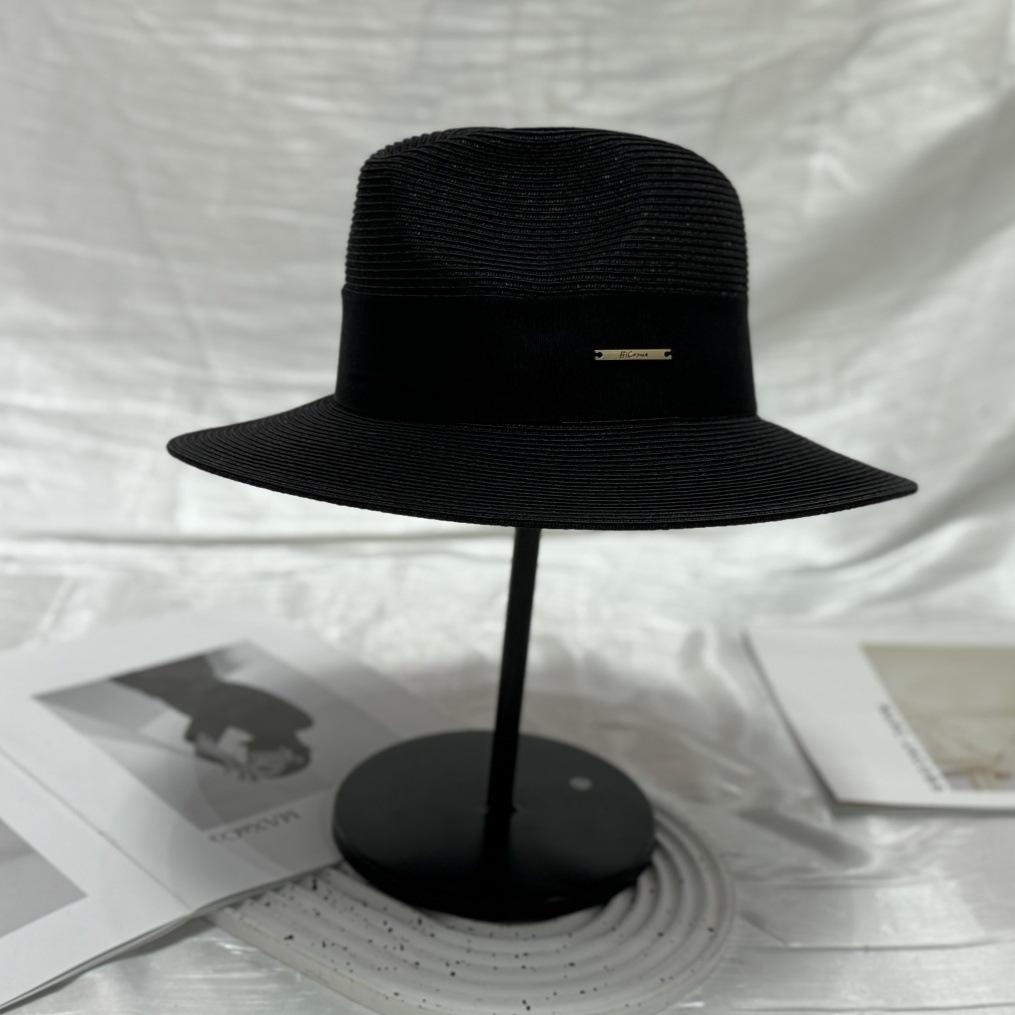 Straw Hat Women's Summer UV Protection Versatile Beach Top Hat Jazz Hat Trendy Breathable Sun Hat