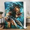 1PC Predator Alien Warrior Plush Blanket Soft Comfortable All Seasons Suitable Sofa Office Travel Home Gift Idea