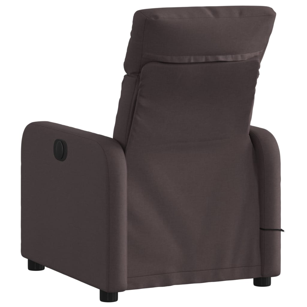 Vidaxl Reclining Massage Chair, Dark Brown, Fabric Upholstered